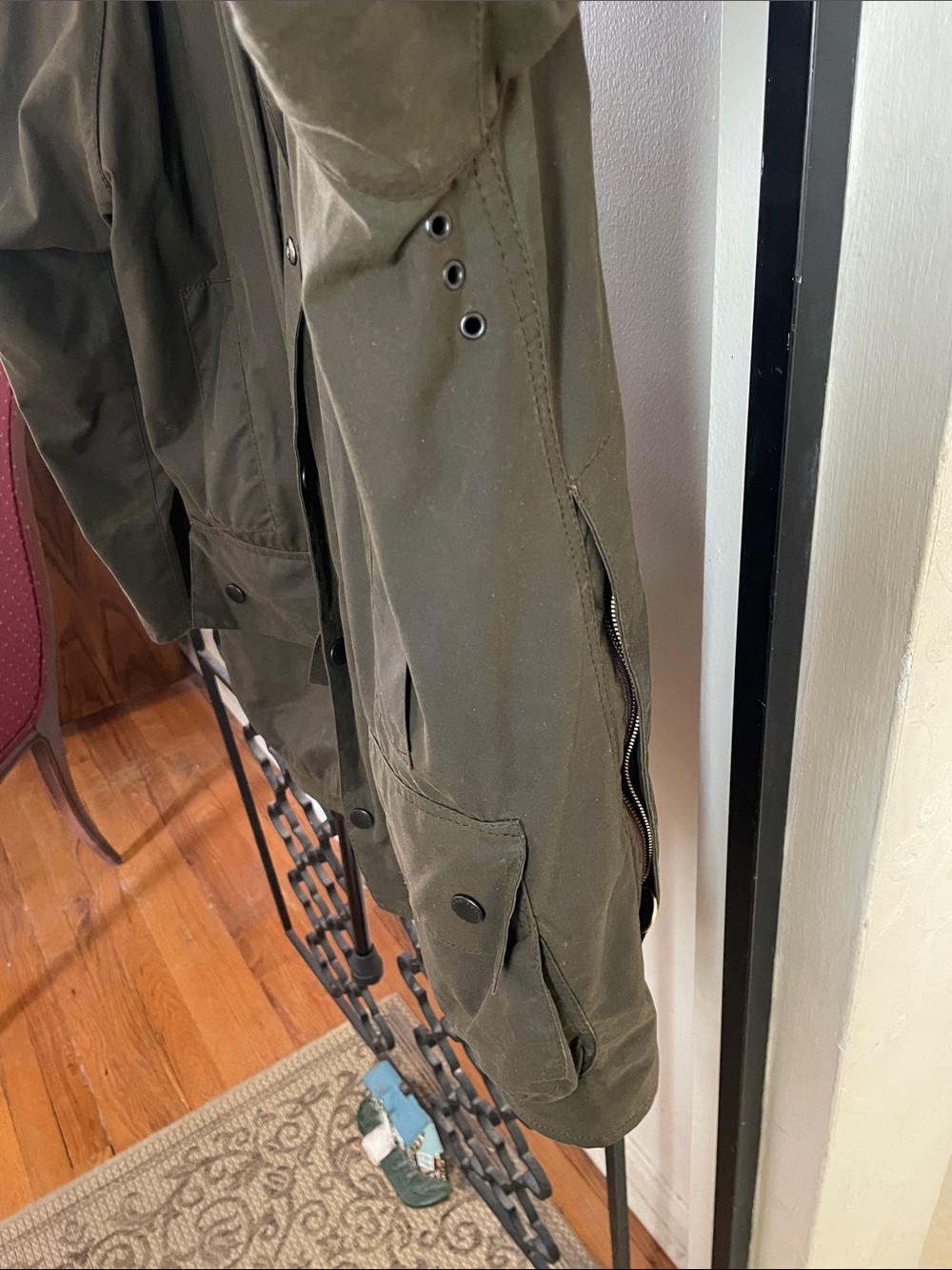 Barbour Olive Green Classic Beaufort Field Jacket with Warm Pile Lining - Picture 14 of 14